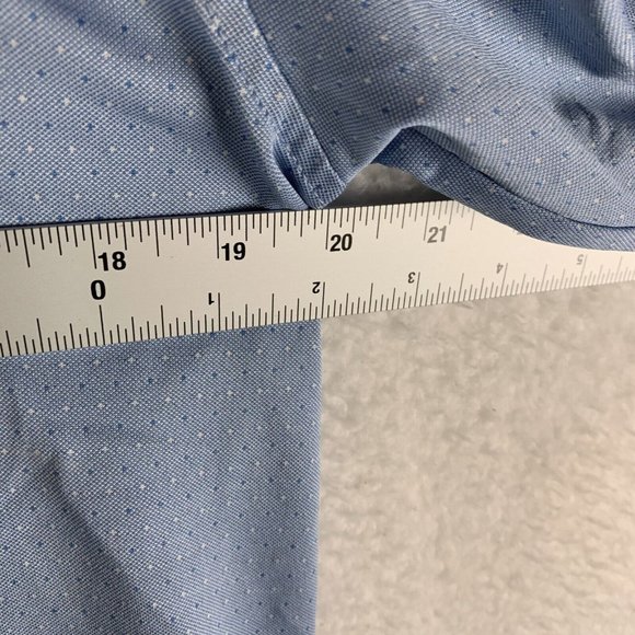 Pebble Beach Polo Shirt Men's Medium Blue Dotted 100% Polyester Performance 6585 - Picture 4 of 8